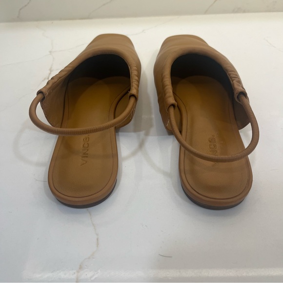 Vince Leather Slingback Square Flats - Picture 4 of 6